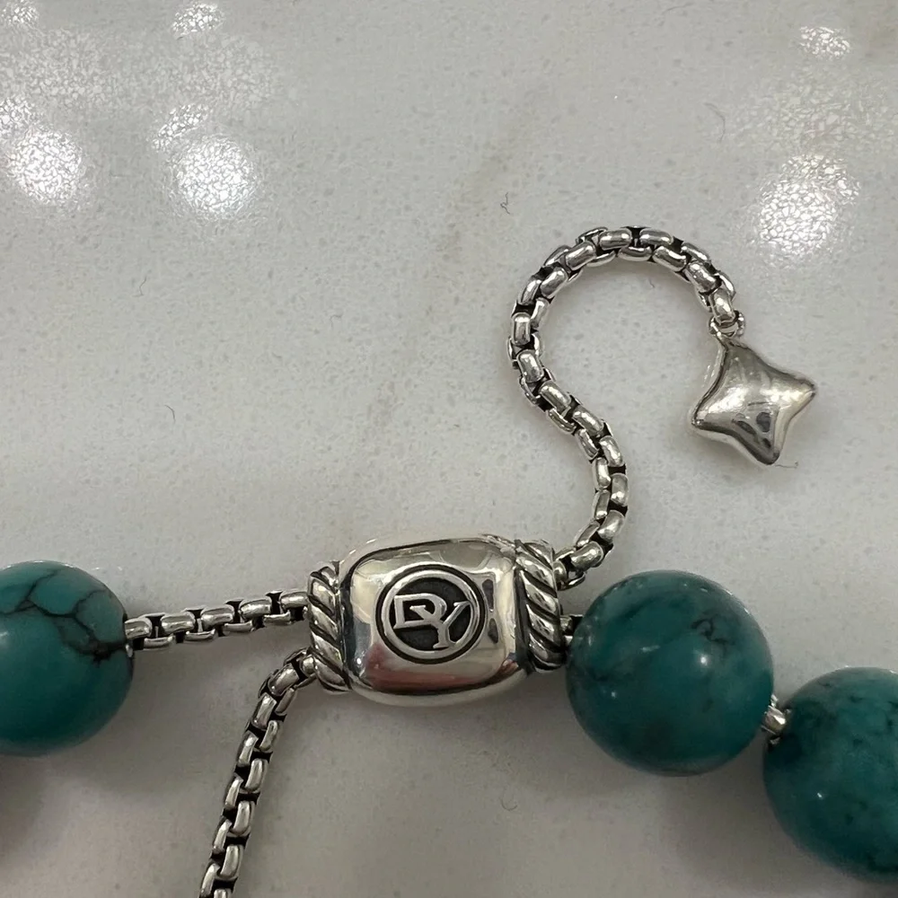 David Yurman 8mm Spiritual Beads Turquoise Bracelet - Picture 2 of 7